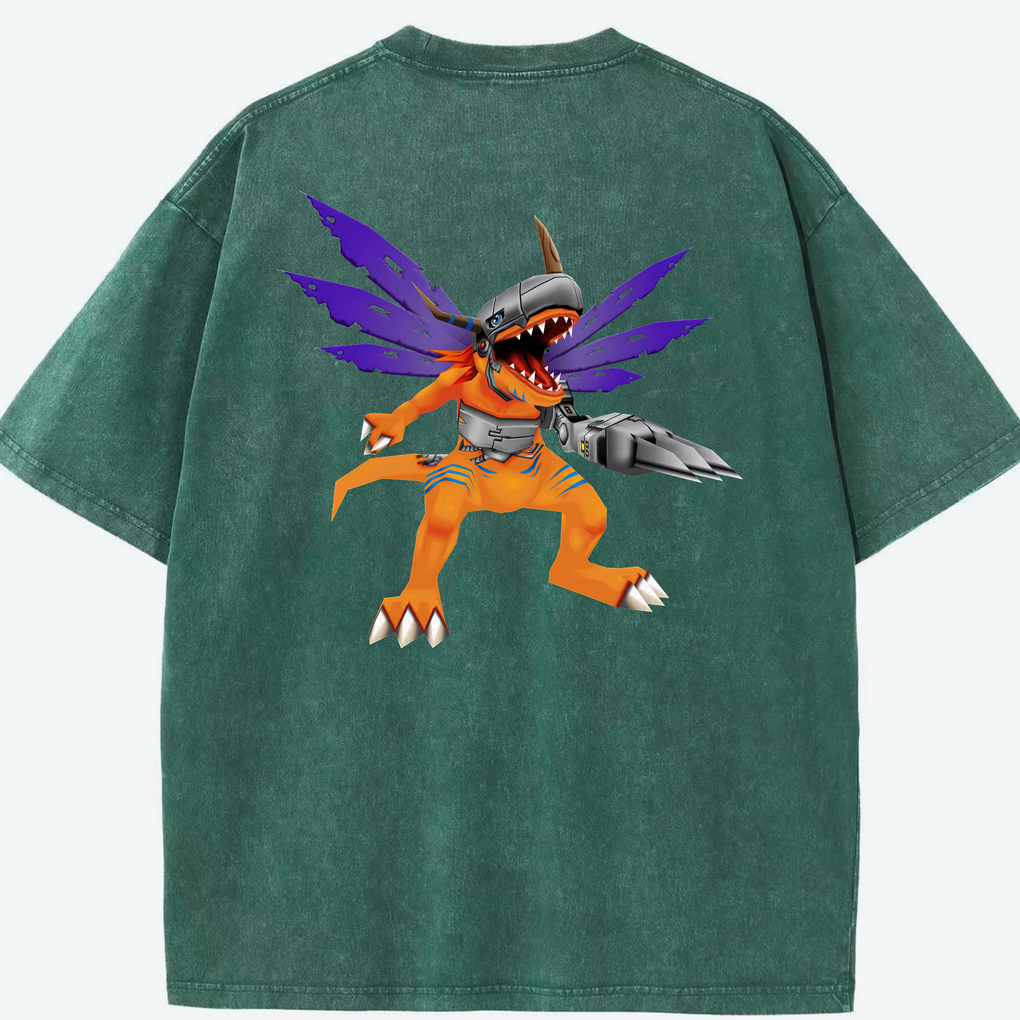 （画像用） Digimon デジタルモンスター/デジモン 綿100% ヴィンテージ風 半袖Tシャツ（背面プリント）